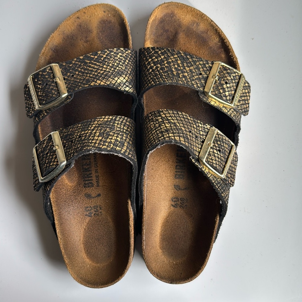 Birkenstocks - reptile pattern